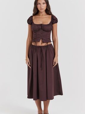 emmelina sleeveless stretch poplin midi dress House of Cb Emmelina Sleeveless Stretch Poplin Midi Dress